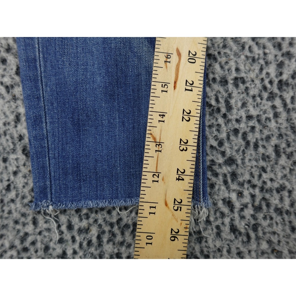 Rag & Bone Dre Slim Boyfriend Jeans Womens 27 Blue Raw Hem Distressed - Picture 5 of 14